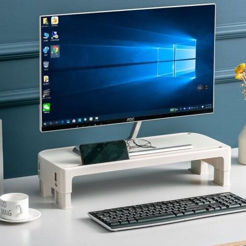 Monitor Heightening Home Office Storage Desktop Height Single Adjustable Computer Monitor Desk Stand