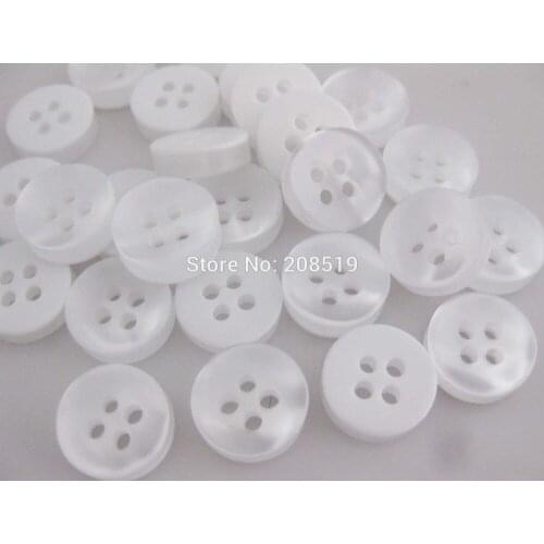 NBNLLN 100pcs/lot 4-Holes Sewing Resin Button for Shirt 11mm Dia Clothes Sleeve/Pocket Decoration Apparel accessories