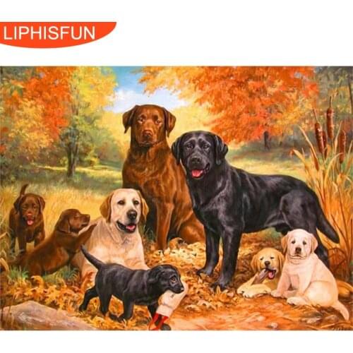 NEW Full Drill 5D diy Diamond Painting Dog Animal Labrador Retriever Embroidery Art Dogs Family Home Decor