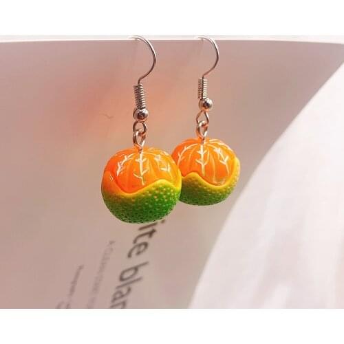 New Acrylic Orange Pendant Earrings Quality Drop Earrings for Girls Women Children Birthday Gift Lovely Jewelry
