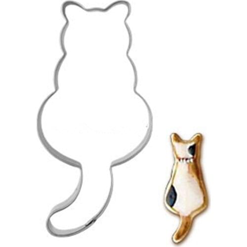 New Baking Supplies Cat Cookie Stamp Cutter Mousse Biscuit Tools Modelling Tools Stainless Steel Bake-ware Cheap Things Fondant