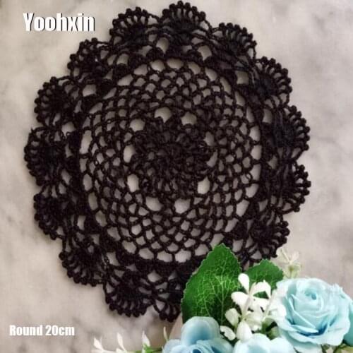 New Round lace cotton table place mat dish pad Cloth crochet placemat cup mug wedding tea dining coaster handmade doily kitchen