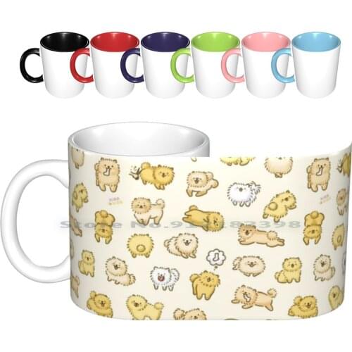 Pom Life! Kawaii Pomeranian Doodle Ceramic Mugs Coffee Cups Milk Tea Mug Kawaii Pom Pomeranian Poms Pomeranians Dogs Doggy