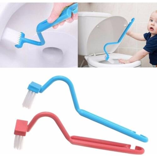 Portable Clean Brush Toilet Brush Scrubber V Shape Cleaner Bent Handle