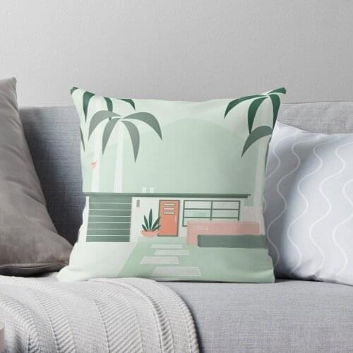 Mid Century Paradise Throw Pillow Cushion Cover Polyester throw pillows case on sofa home living room car seat decor 45x45cm