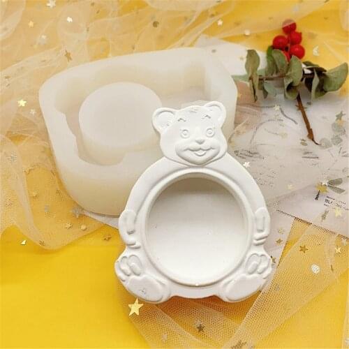 Cute Bear Plaster Mold Ins Bear Candle Holder Silicone Mold Diy Candle Mold plant flowerpot Silica gel mould for ashtray
