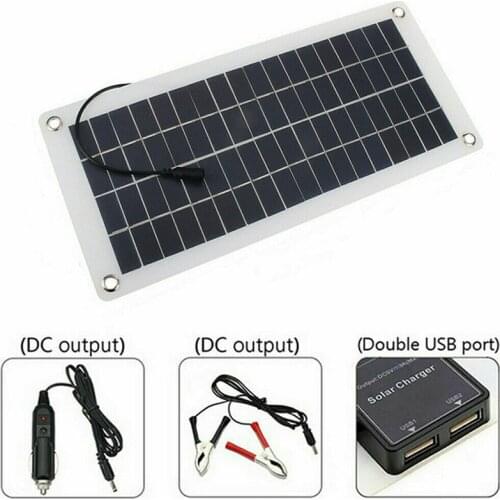 20W Solar Panel Car Van Boat Caravan Camper Trickle 5V 12V Battery Charger USB For Camping solar panel battery charger