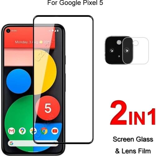 Full Cover Glass For Google Pixel 5 Screen Protector Protective Tempered Glass Explosion Proof & Camera Lens Film