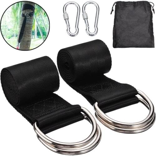 Heavy Duty Rope Belt Carabiner Easy Installation Hammock Swing Tree Hanging Straps Camping Hiking Hooks Hardware Tools