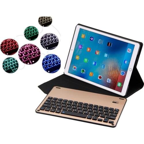 Smart Case for iPad Pro 10.5 7 Colors Backlit Light Wireless Bluetooth Keyboard Case Cover for iPad Pro 10.5 Flip Leather Stand