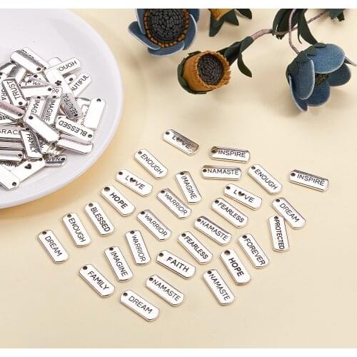 English alphabet alloy inspirational pendant accessories diy jewelry accessories handmade Tibetan silver inspirational pendant