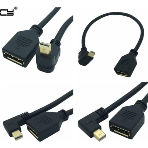 Up & Dwon & Left & Right 90 Degree Angled Thunderbolt Mini DisplayPort to DisplayPort Cable Mini DP male to DP female Cable 30cm