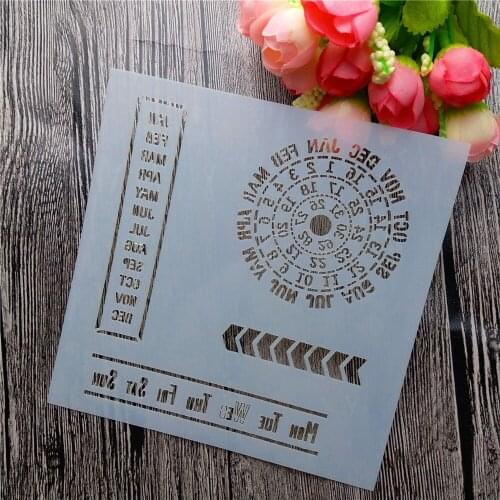 High quality Scrapbooking tool card DIY album masking spray painted template drawing stencils laser cut templates Calendar SD332