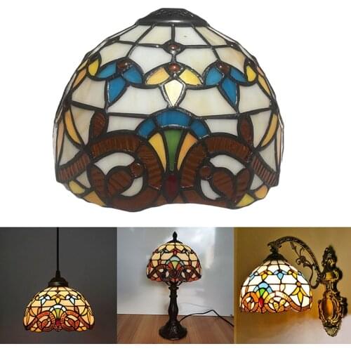 WOERFU European Tiffany Lampshade 20cm Lampshade Table Lamp Wall Lamp Pendant Light DIY