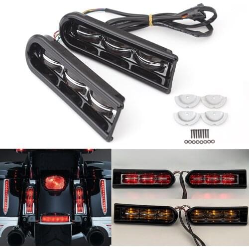 Motorcycle Parts Black LED Light Inserts Saddlebag Filler Support Lights For Harley Touring Electra Glide CVO 2014-19 Tail Light
