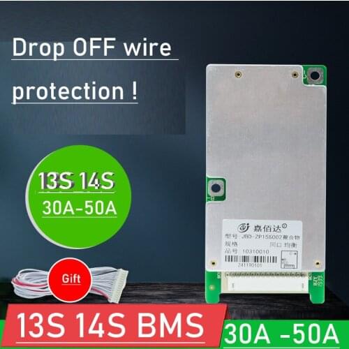 13S 14S 48V 30A 40A 50A 60A 18650 Lipo Li ion Power Lithium Battery Protection Board BMS WITH Balance Drop off wire protect
