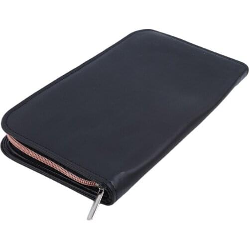 Women Cosmetic Bag Solid Color Multifunctional Travel Make Up Bags Zipper Make-Up Case 12 Hole Pouch Red Black