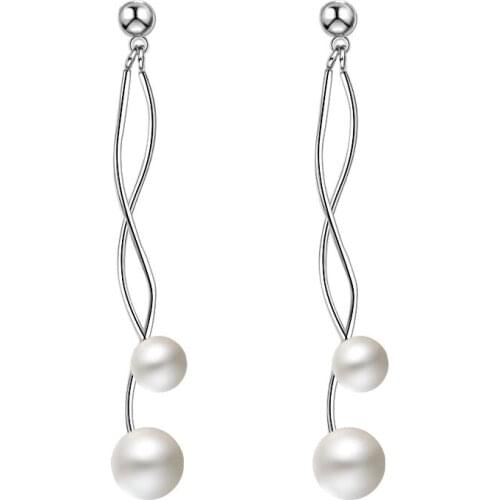 925 Sterling Silver New Fashion Design Pearl Stud Earrings for Women Jewelry Christmas Gift Hot Sale Wholesale Drop Shipping