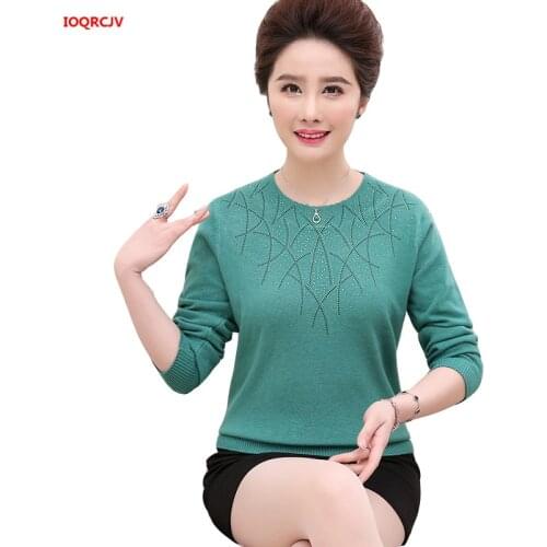 2021 New Women Pullover Autumn And Winter Sweater Loose Long-sleeve Knitted Wool Basic Shirt Sweater Mother Clothing Tops W1493