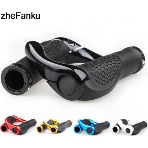 1 Pair Bicycle Handlebar Grip Ergonomic Anti-Skid Lock-on Handle Cover Aluminum Alloy Rubber Grips MTB Bike Accessories