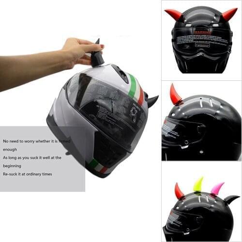 1 Piece Soft Plastic Personal Motorcycle Helmet Devil Horn Cute Cat Ears Decoration Modification Accessories Sucker Accessories