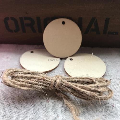 100pcs 25mm 1 inch Blank Wood Circle Necklace Round Wooden Disks With Hole Favor Tags Pendants Embellishments