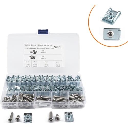 120PCS Clip Nut M4 M5 M6 M8 Stretch Nuts Cabinet Cage Plywood Leaf Spring Clip Cassette nut for stainless steel