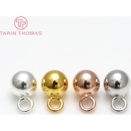 200PCS Diameter 4MM Zinc Alloy Small Round Ball Charms Chains End Beads Diy Jewelry Findings Jewelry Accessories