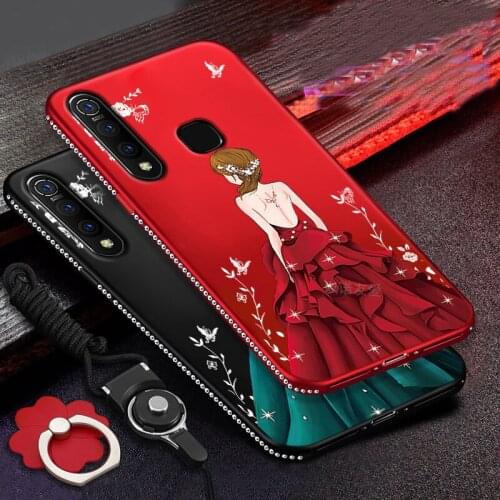 3 in 1 Kits For Huawei Honor 6A Cute Lovely Girl Soft Silicone Matte Bumper Fitted Case For Honor 9X P Smart Z Y9 Prime 2019
