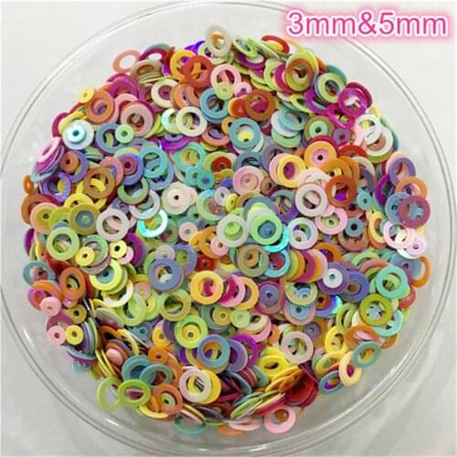 50g 3000pcs/lot 3&5mm Dual Circle Round Shape Loose Sequins Glitter Paillette Sewing Wedding Craft Kids DIY Sequins