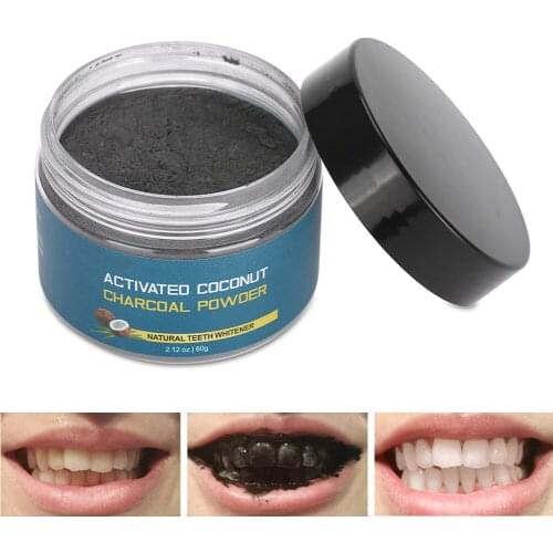 60g Natural Coconut Shell Activated Charcoal Teeth Whitening Powder Tea Coffee Stain Remover
