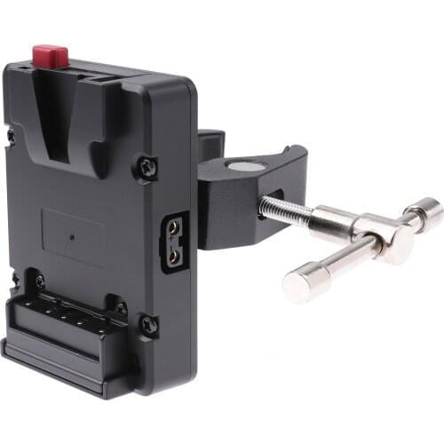 FOTGA Mini Nano V-Lock Mount Battery Power Supply Plate Adapter with D-tap & Super Clamp