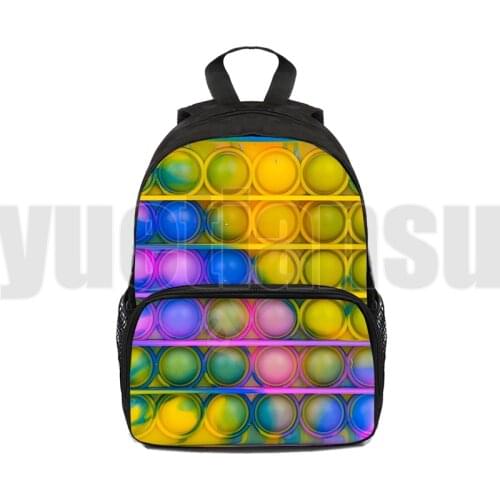12/16 Inch Family Games Pop Fidget Mini Bag 3D Print POP It Backpack Children Anime Bag Bookbag Kids Backpack Kindergarten New