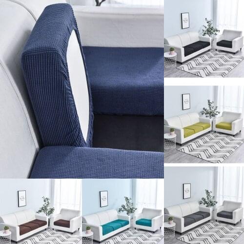 Sofa Cushion Cover for Living Room Knitted Elastic Slipcovers Furniture Protector Grey White Stretch Couch Covers 1 Piece