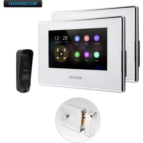 HOMSECUR 4 Wire AHD Video Door Entry Security Intercom with UI Interface for Apartment BC041HD-B+BM718HD-W