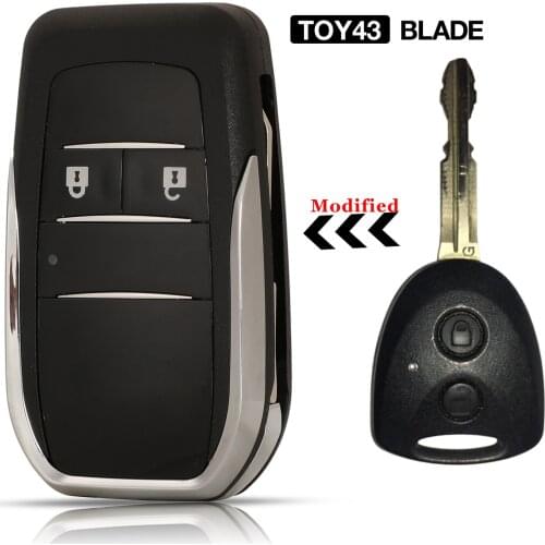 Jingyuqin 2 Buttons Modified Car Key Shell Case For Toyota Camry Corolla Avlon Rav4 Reiz Yaris 4runner Fit Daihatsu