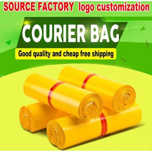 Courier packing bag manufacturer new material yellow thickened large 2842 bag custom logo 100pcs