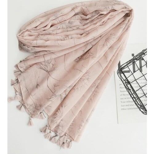 Fashion Womens Tassel Scarf Long Wraps Dandelion Print Shawl Beach Travel Towel New Vintage