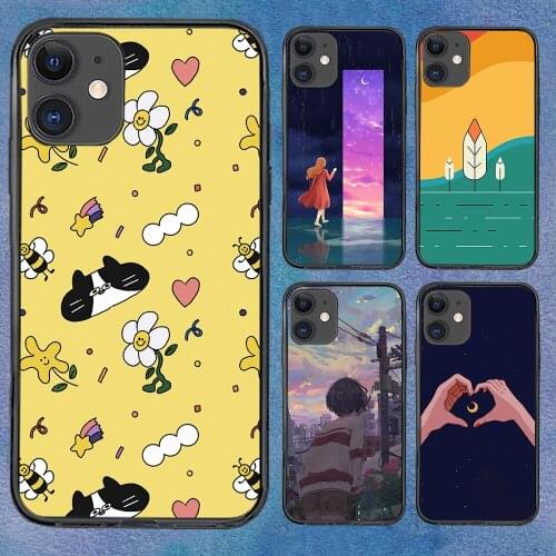 Cartoons Funny For iPhone 11 Case 6 Mini Pro XS Max X XR 11 8 Plus Luxur Soft TPU Airbag Cover 12Pro 11Pro 12Mini