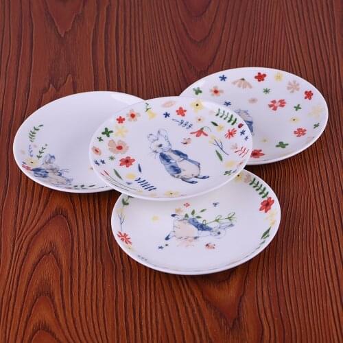 New Bone China Ceramic Tableware Rabbit Pattern Easter Dinner Set Plates and Dishes Dessert Dish Wedding Tray Decoration Display