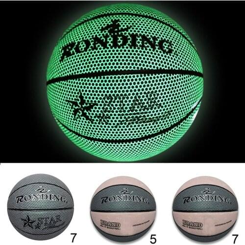 New Holographic Basketball Glowing Luminous Size 5/7 for Night Sports Gifts Portable Drop Shipping