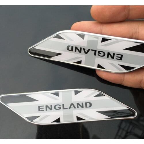 Pair England UK Flag Auto Car Fender Side Emblems Skirts Badge Decal Sticker