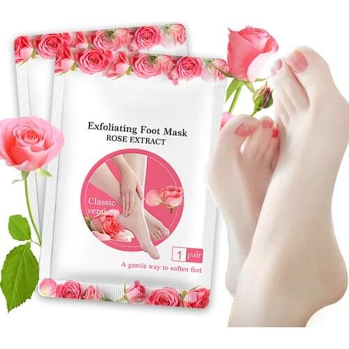 Lemon/Rose Anti Crack Heel Foot Patch Foot Mask Remove Dead Skin Peeling for Legs Feet Mask Scrub Exfoliating Socks
