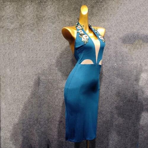 Latin Dance Dress Exquisite Embroidery Sleeveless Backless Practice Wear Samba Women Clothing