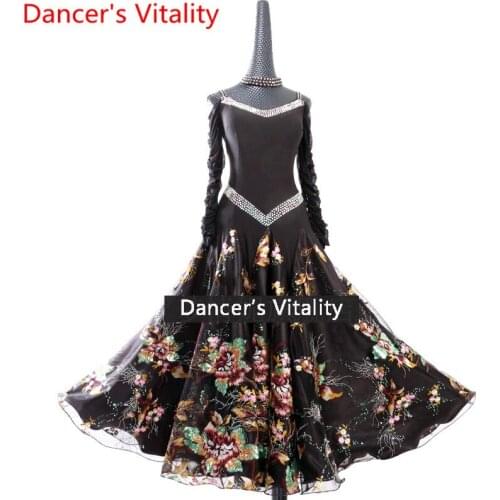 Modern dance dress women ballroom dance competition dress waltz dance dress adult female performance dance big swing dress
