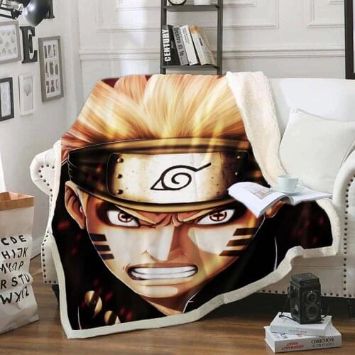 Anime Ninja Uzumaki Uchiha Narutoes Plush Blanket Throw for Sofa Bed Cover Single Twin Bedding Baby Boys Girls Children Gift