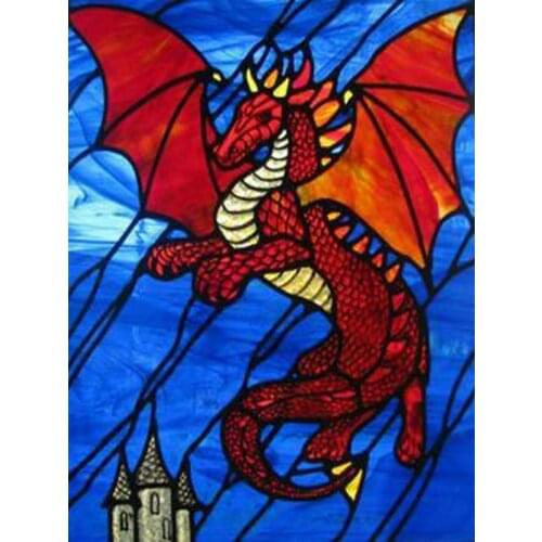 Full square / round drill 5d diamond painting red dragon rhinestone home decoration painting animal crafts gift