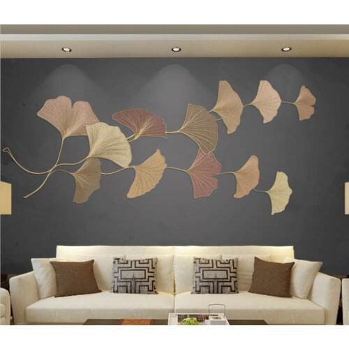 Custom 3D Photo Wallpaper Hand painted golden leaves 3D Living Room Sofa Bedroom TV Background Wall Mural Wallpaper Home Decor