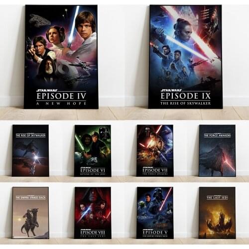 Star Wars Rise Of Skywalker Movie Poster And Print Last Jedi Canvas Painting Wall Art Marvel Picture Living Room Home Decoration