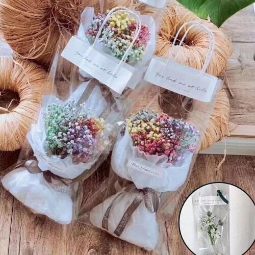 1pc Transparent PVC Flower Packing Box Flower Shop Bouquet Bag Decoration Portable Transparent Bag With Packing Bag